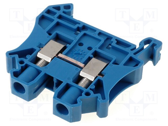 Splice terminal: rail; 0.2÷6mm2; ways: 1; terminals: 2; blue; 57A