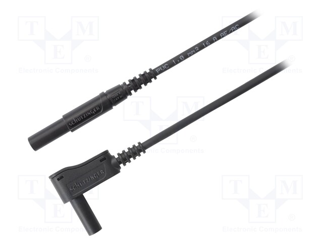 Test lead; PVC; 0.5m; black; 16A; Cond.cross sec: 1mm2