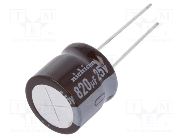 Capacitor: electrolytic; low impedance; THT; 820uF; 25VDC; ±20%