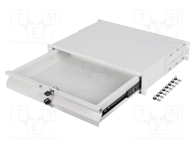 Drawer; 2U; grey; screw; Standard: 19"; Y: 88mm; X: 360mm; Z: 482mm