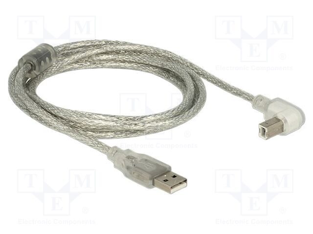 Cable; USB 2.0; USB A plug,USB B plug 90° up/down; 2m; 480Mbps