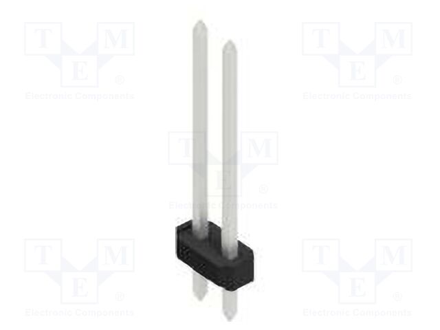 Connector: pin strips; pin header; male; PIN: 2; 2.54mm; THT; 2x1