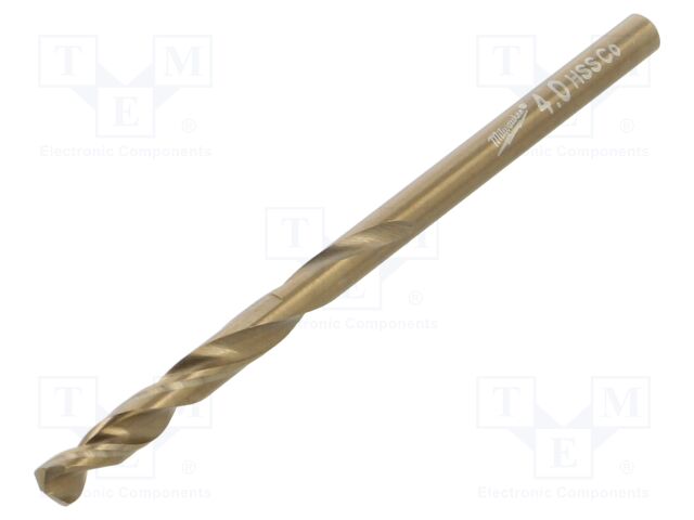 Drill bit; for metal; Ø: 4mm; high speed steel cobalt HSS-Co