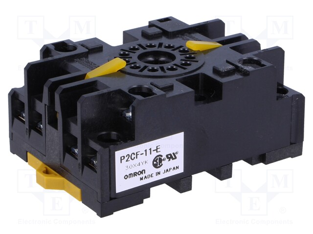 Relays accessories: socket; PIN: 11; Mounting: DIN; 6A; 250VAC