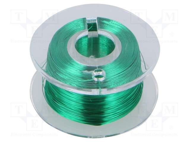 Silver plated copper wires; 0.1mm; green; Cu,silver plated; 100m
