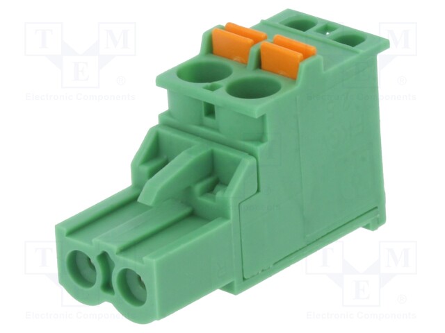 Pluggable terminal block; 5mm; ways: 2; angled 90°; plug; female