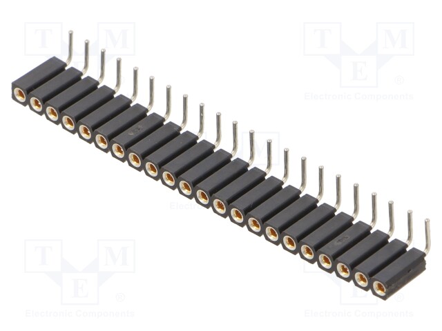 Socket; pin strips; female; PIN: 22; angled 90°; 2.54mm; THT; 1x22