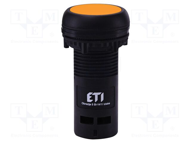 Switch: push-button; 22mm; NC; orange; IP65; flat; E; Pos: 2; Ø22.5mm