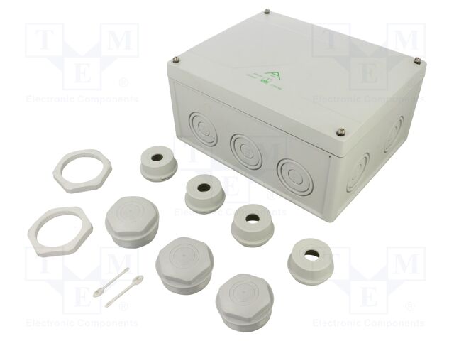 Enclosure: junction box; X: 202mm; Y: 252mm; Z: 120mm; polycarbonate