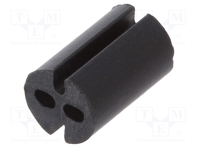 Spacer sleeve; LED; Øout: 4mm; ØLED: 3mm; L: 6.4mm; black; UL94V-0