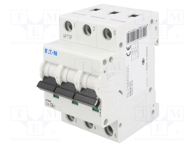 Circuit breaker; 400VAC; Inom: 6A; Poles: 3; DIN; Charact: C; 6kA