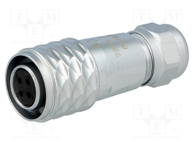 Plug; female; SF12; PIN: 4; IP67; 4÷6.5mm; 5A; soldering; for cable