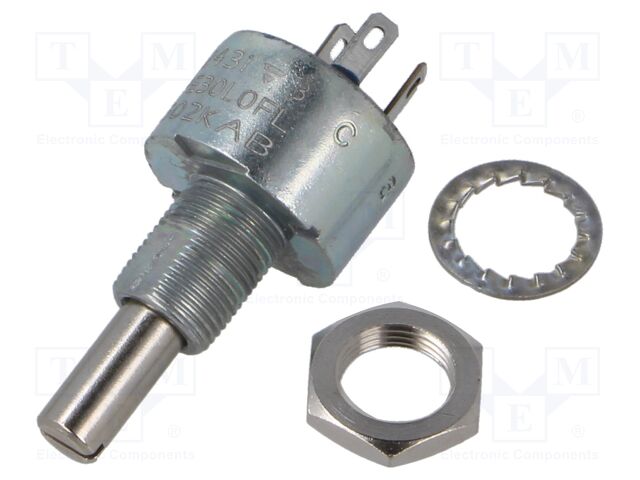 Potentiometer: shaft; single turn; 5kΩ; 3W; ±10%; 6mm; linear; 25mm