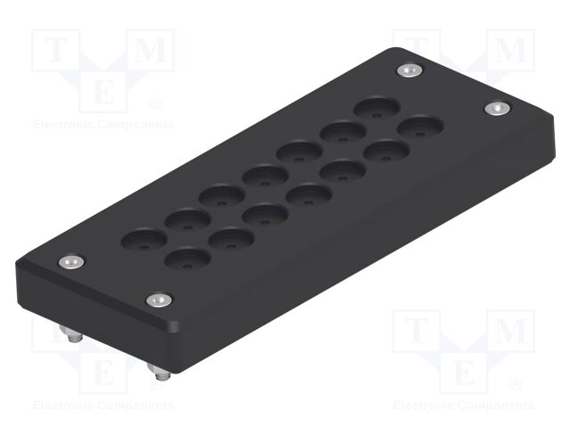Multigate grommet; black; Holes no: 14; -40÷80°C; 5÷11mm; Entrelec