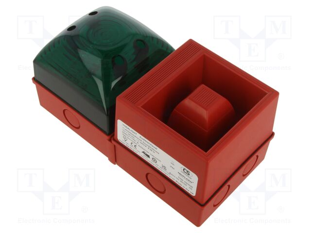 Signaller: lighting-sound; 24VDC; siren,flashing light; IP65