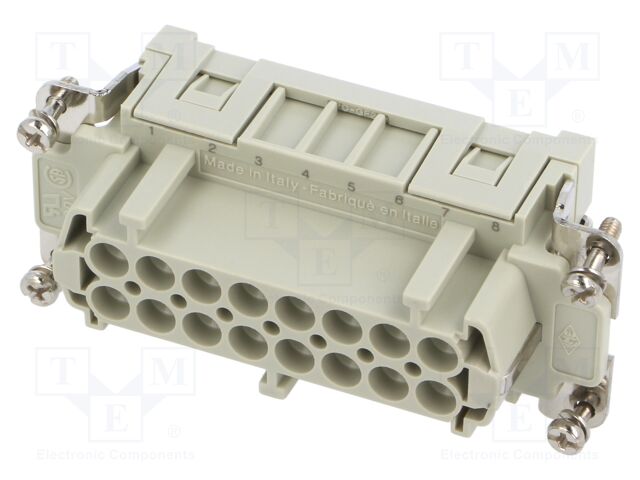 Connector: HDC; contact insert; female; CCE; PIN: 16; 16+PE; 16A
