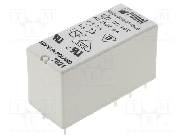 Relay: electromagnetic; DPDT; Ucoil: 48VDC; 8A/250VAC; 8A/24VDC; 8A