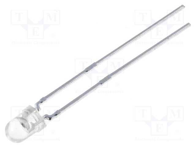 IR transmitter; 3mm; 875nm; transparent; 100mW; 20°; THT