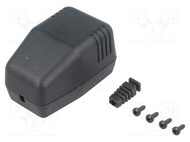 Enclosure: for power supplies; X: 40mm; Y: 66mm; Z: 40mm; ABS; black
