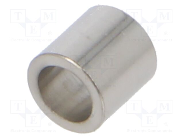 Spacer sleeve; 5mm; cylindrical; brass; nickel; Out.diam: 5mm