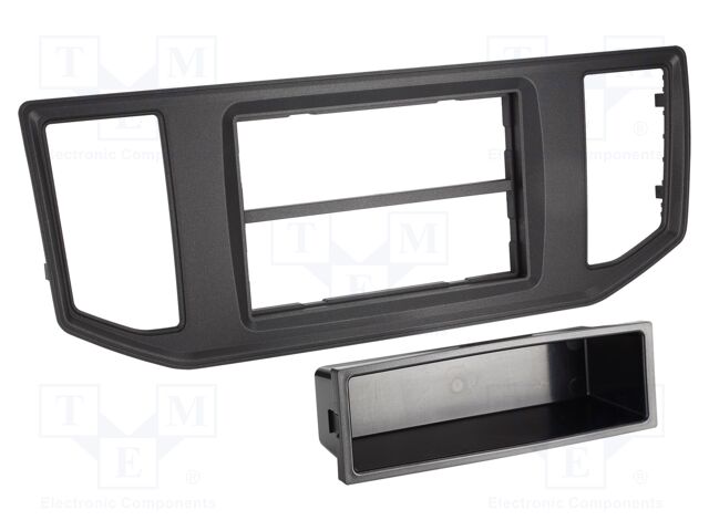 Radio frame; MAN,VW; 2 DIN; black