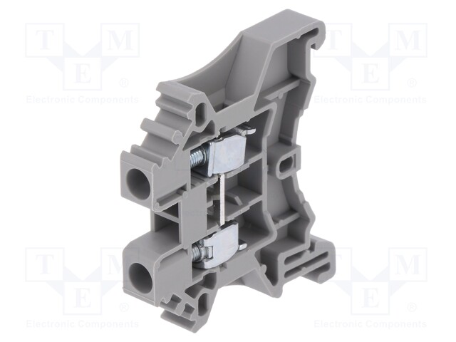 Splice terminal: rail; 0.5÷4mm2; ways: 1; terminals: 2; grey; TS35