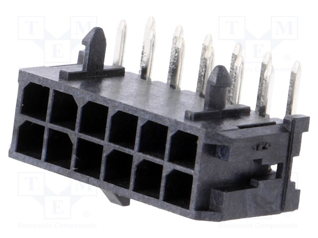 Socket; wire-board; male; Micro-Fit 3.0; 3mm; PIN: 12; THT; 5A; 600V