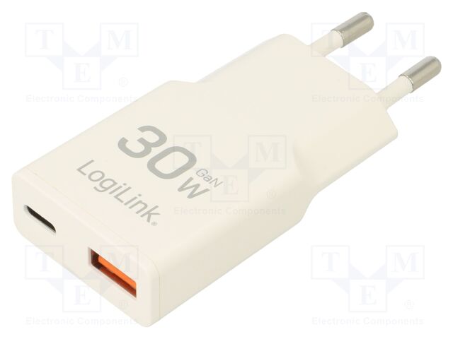 Power supply: switching; mains,plug-in; 3A; 30W; Out: USB,USB C