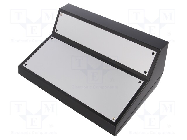 Enclosure: desktop; ABOX; X: 268mm; Y: 185mm; Z: 117.5mm; ABS; black