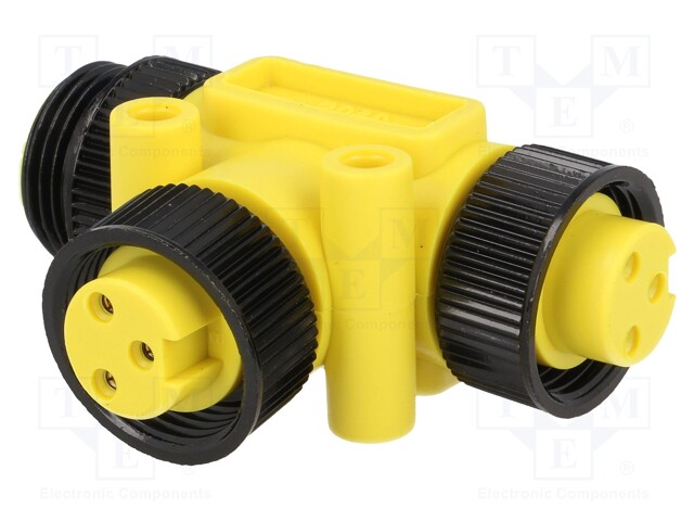 T adapter; PIN: 3; T; Mini-Change; 10A; IP67; 600V