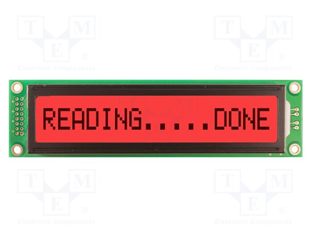 Display: LCD; FSTN Positive; 16x1; red; 151x40mm; LED; 5V