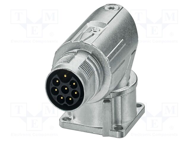 Connector: M17; socket; M17 PRO; PIN: 8; 630V; 14A; IP67; 7+PE; angled