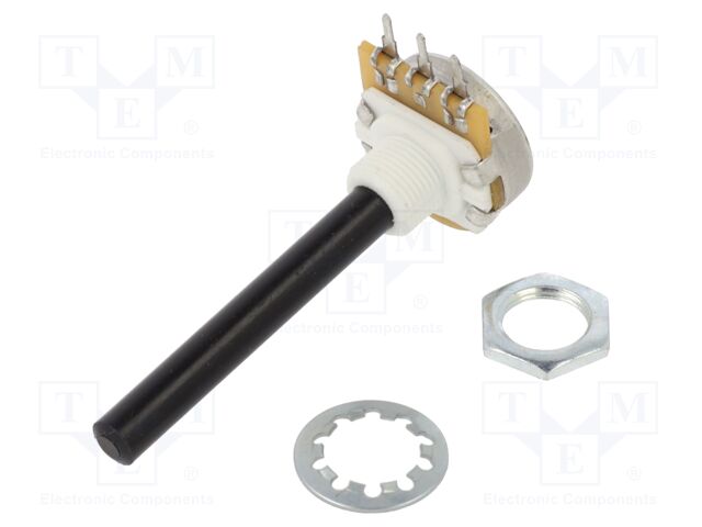 Potentiometer: shaft; single turn; 1MΩ; ±20%; 0.4W; linear; 6mm; THT