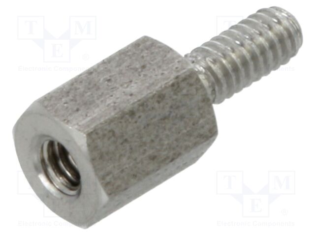 Screwed spacer sleeve; 5mm; Int.thread: M2; Ext.thread: M2