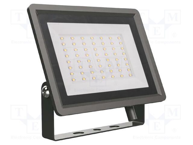Lamp: LED flood light; 50W; 230VAC; white cold; 110°; 6500K; 25000h
