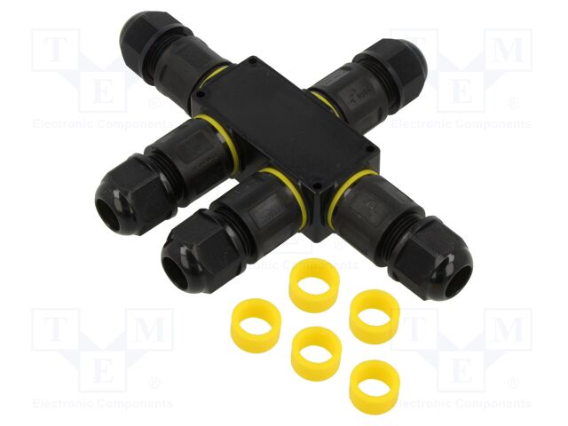 Connector: AC supply; snap-on; IP68; Body: black