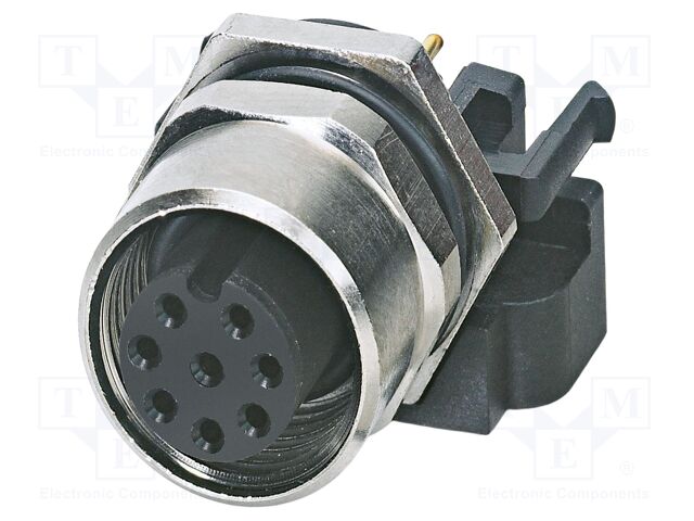 Connector: M12; socket; PIN: 8; female; 30V; straight; IP67; THT; 2A