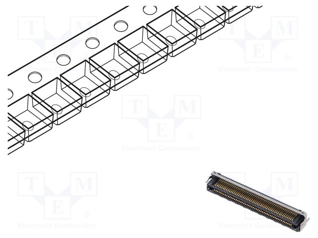 Connector: PCB to PCB; hermaphrodite; PIN: 100; 0.5mm; LSHM; SMT