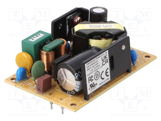 Power supply: switched-mode; 50W; 120÷370VDC; 90÷264VAC; 12VDC