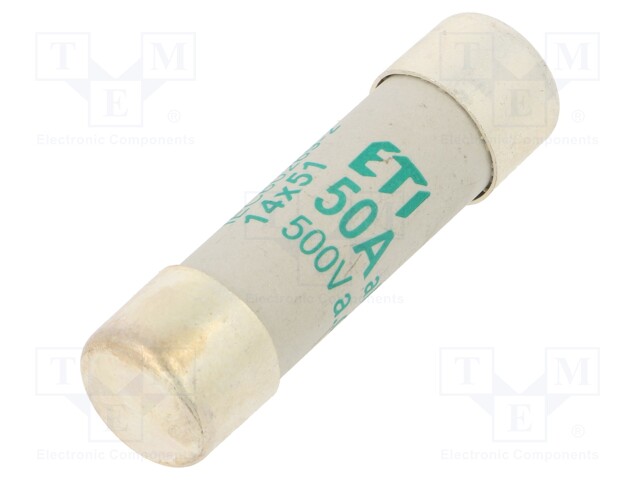 Fuse: fuse; aM; 50A; 500VAC; cylindrical,industrial; 14x51mm