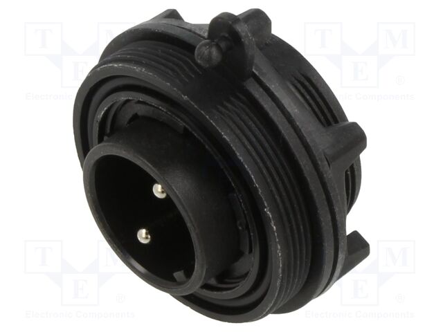 Connector: circular; socket; male; PIN: 2; 12A; 277V; IP68,IP69K