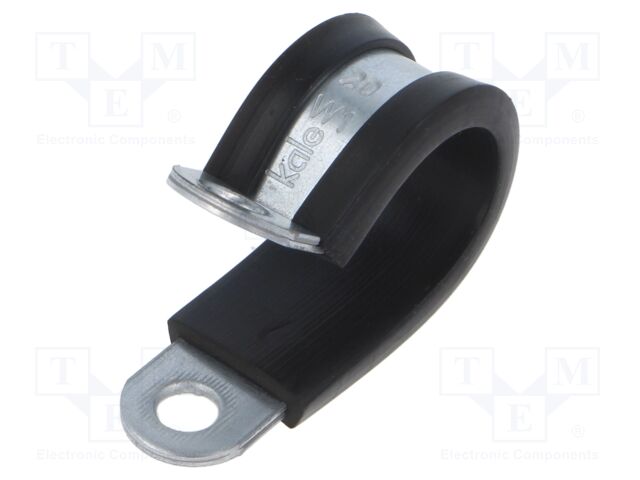 Fixing clamp; ØBundle : 20mm; W: 15mm; steel; Cover material: EPDM