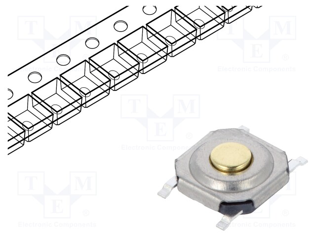 Microswitch TACT; SPST-NO; Pos: 2; 0.05A/12VDC; SMT; none; 2.5N