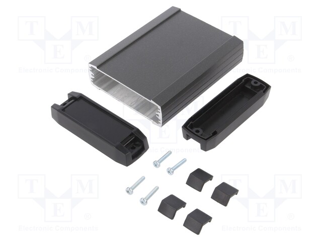 Enclosure: with panel; 50; X: 82mm; Y: 130mm; Z: 27mm; aluminium