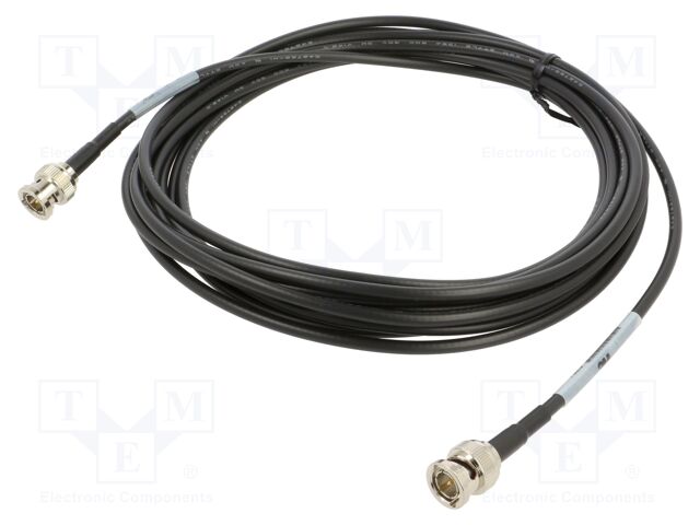 Cable; 5m; BNC male,both sides; shielded; black; straight; 0÷40°C