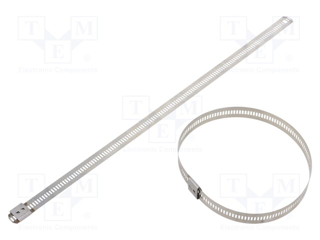 Cable tie; L: 300mm; W: 12mm; stainless steel AISI 304; 1112N