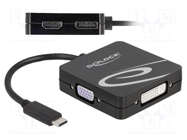 Adapter; DisplayPort 1.2,High Speed,single link; 0.1m; black