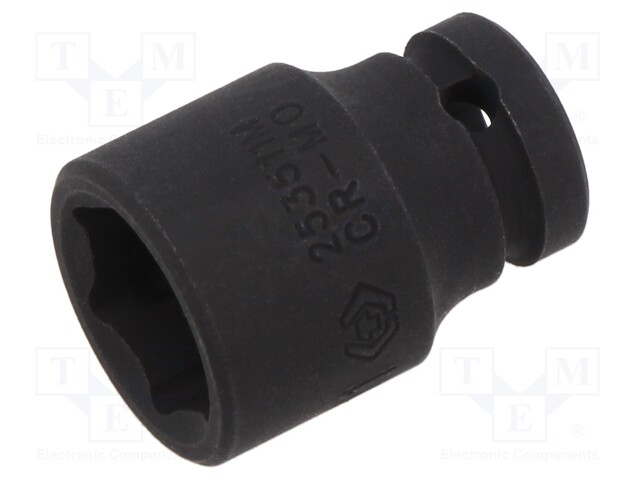 Wrench; 6-angles,hex socket,socket spanner; 1/4"; short,impact