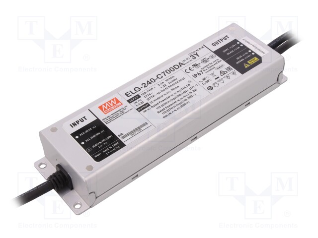 Power supply: switched-mode; Communication: DALI; LED; 240.1W