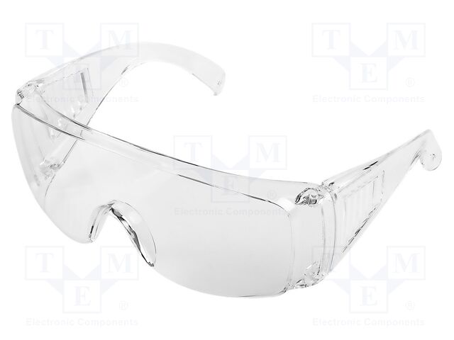 Safety spectacles; Lens: transparent; Resistance to: UV rays